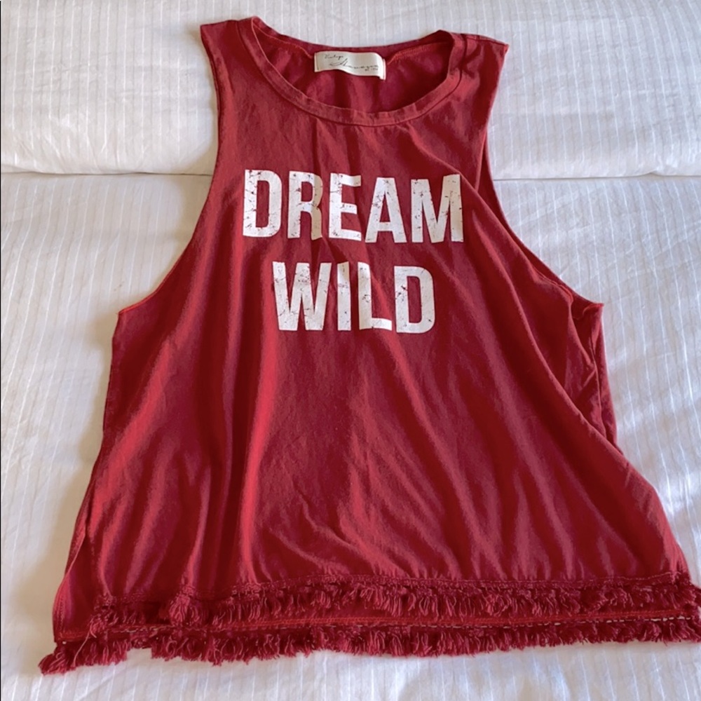 DREAM WILD fringed bottom Tank Top